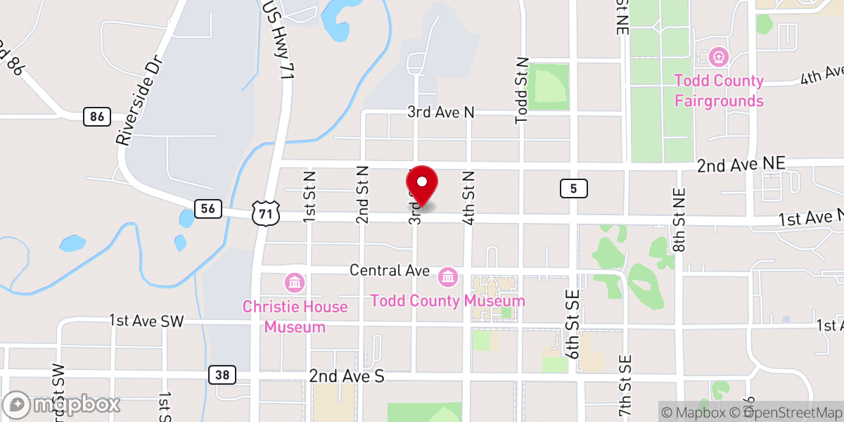 Map showing location of Iglesia Apostolica Long Prairie