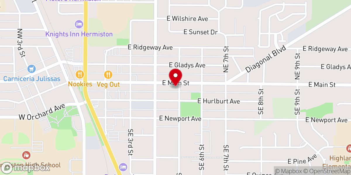 Map showing location of Iglesia Bautista Fundamental de Hermiston