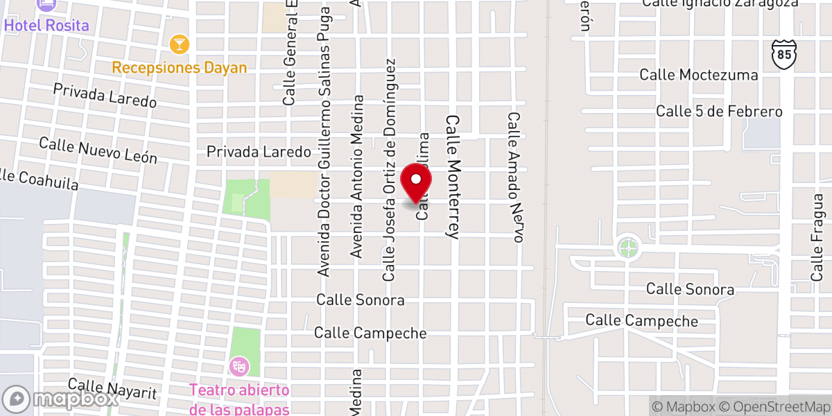 Map showing location of Iglesia Bautista "Nueva Vida"