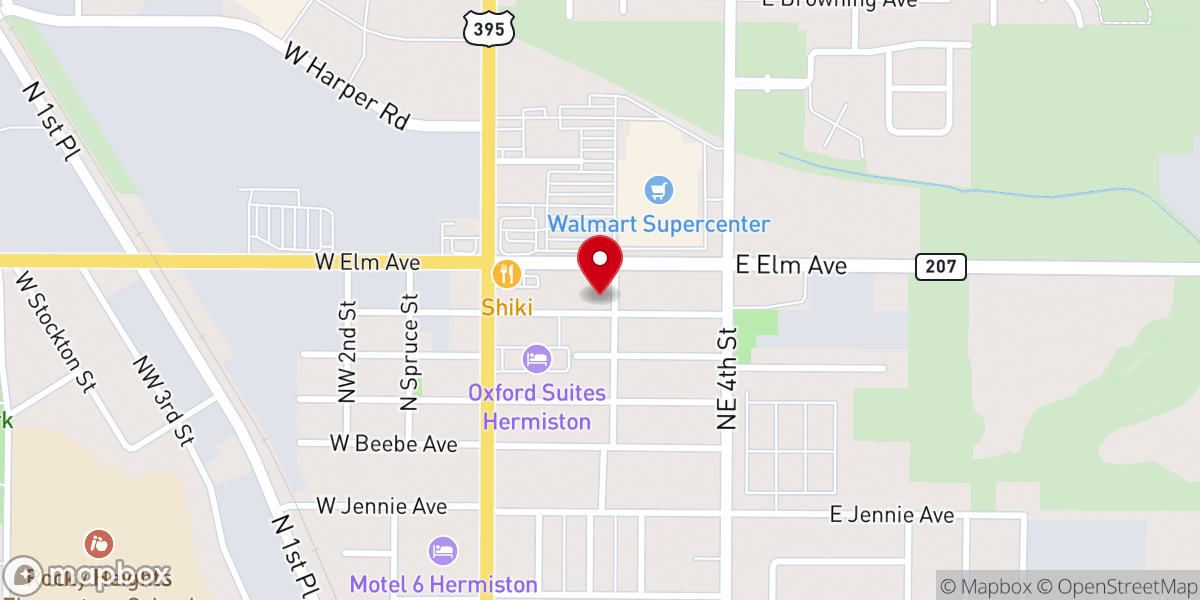 Map showing location of Iglesia cristiana en espanol Fuente De Vida Hermiston