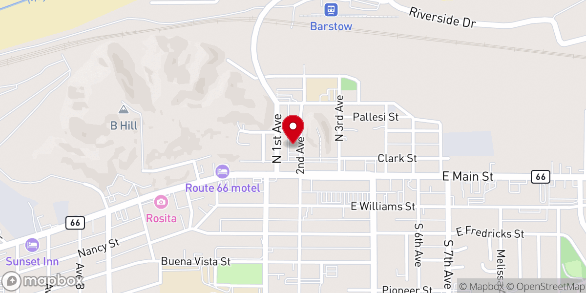Map showing location of Iglesia de Dios Pentecostal M.I., Barstow
