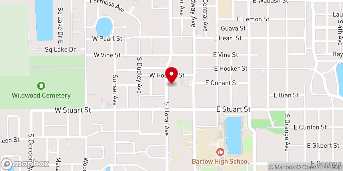Map showing location of Iglesia Oasis de Esperanza