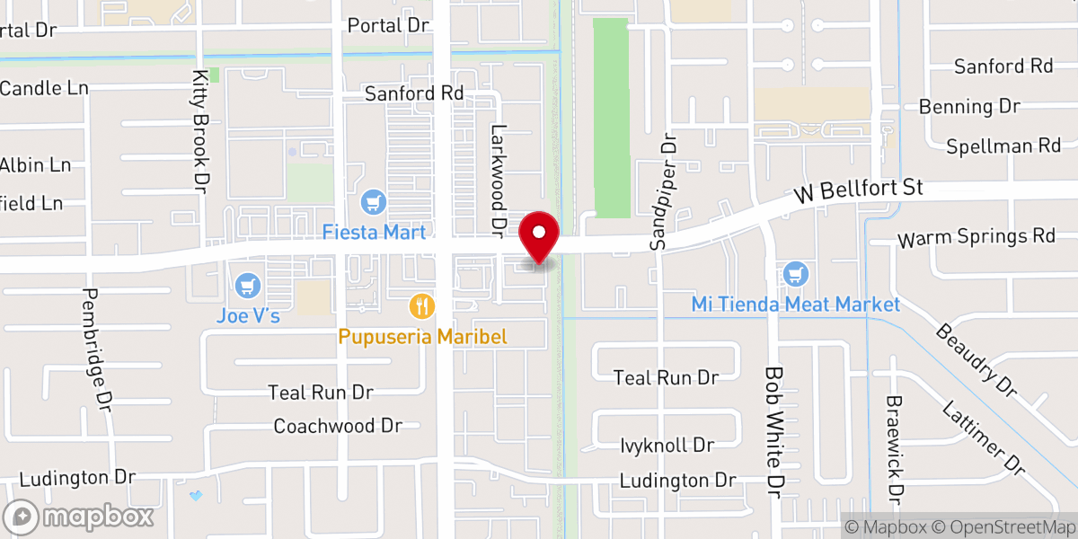 Map showing location of Iglesia Vida Nueva Houston