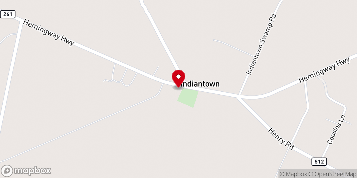 Map showing location of Indiantown Presbyterian