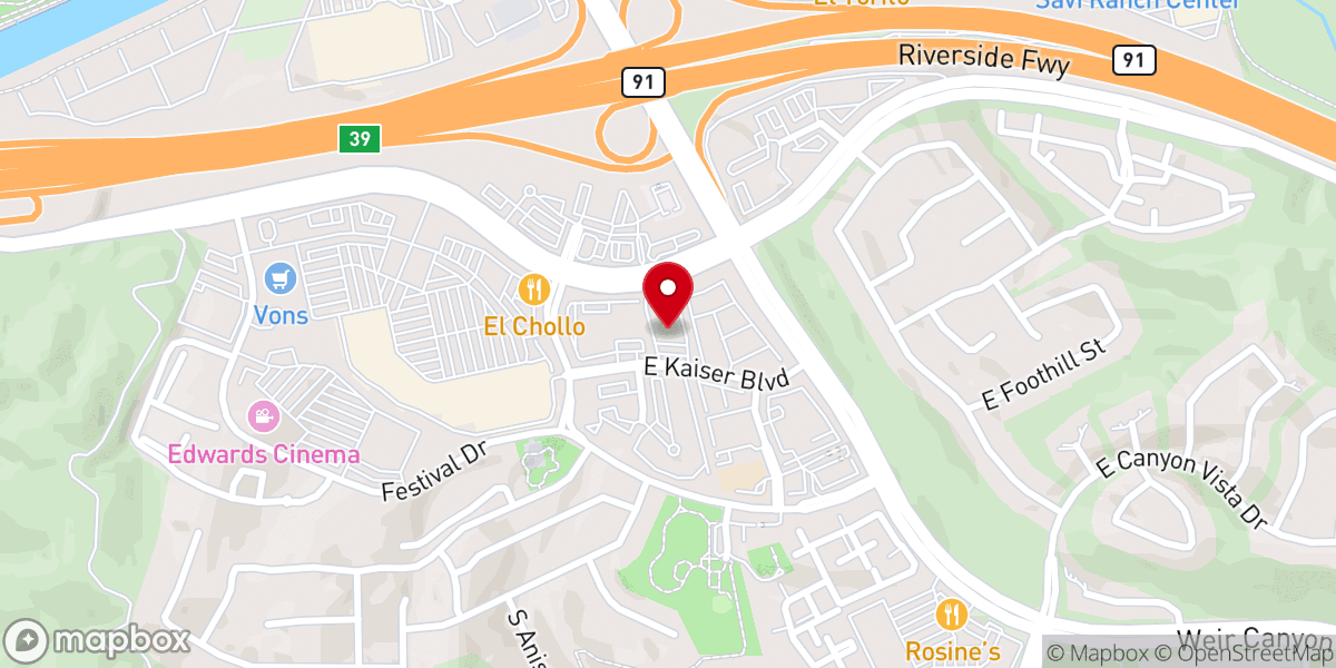 Map showing location of Influence Church Anaheim