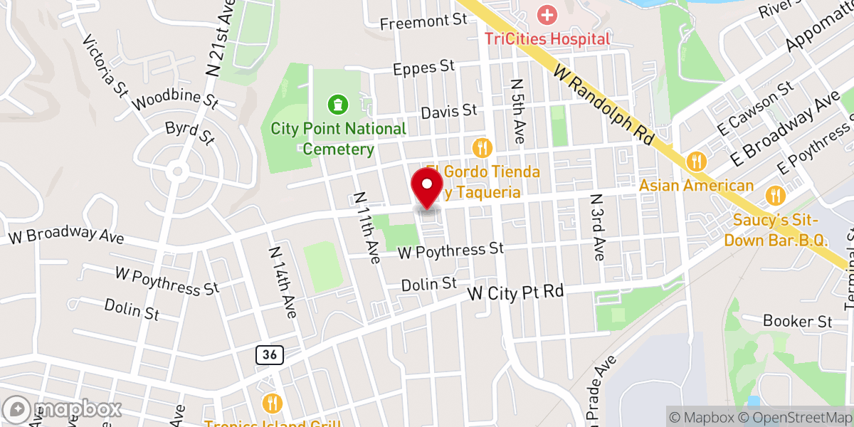 Map showing location of J T Morriss & Son Inc