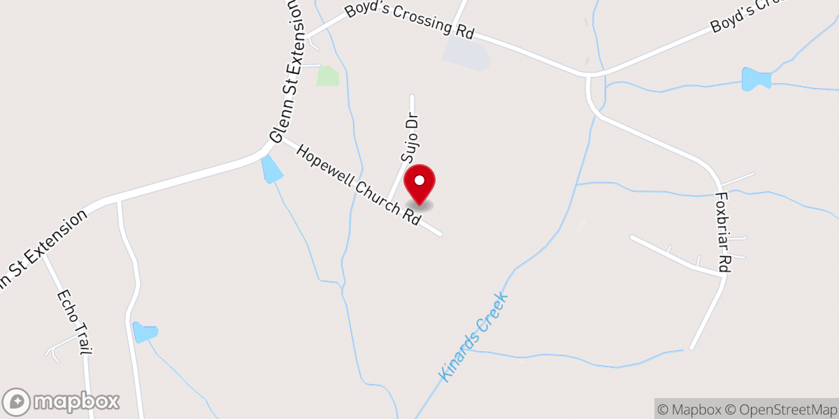 Map showing location of James Hopewell Baptist Church