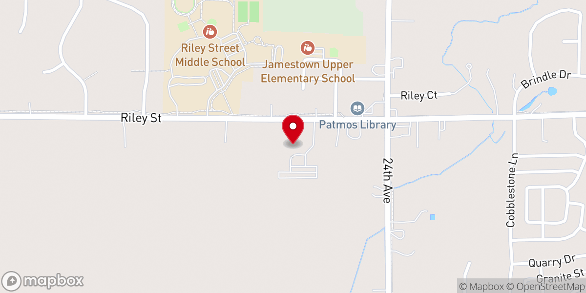 Map showing location of Jamestown Reformed Church