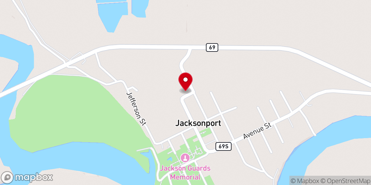 Map showing location of Jesus is Lord Family Worship Center