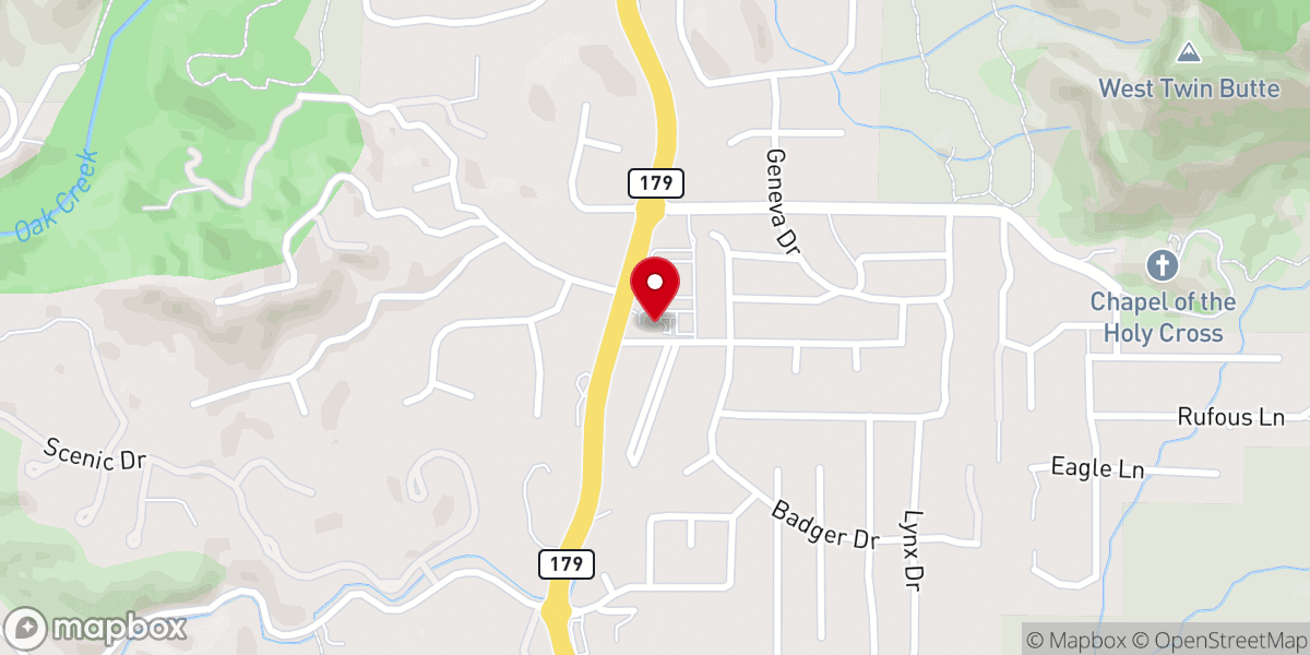 Map showing location of Jewish Community of Sedona and the Verde Valley
