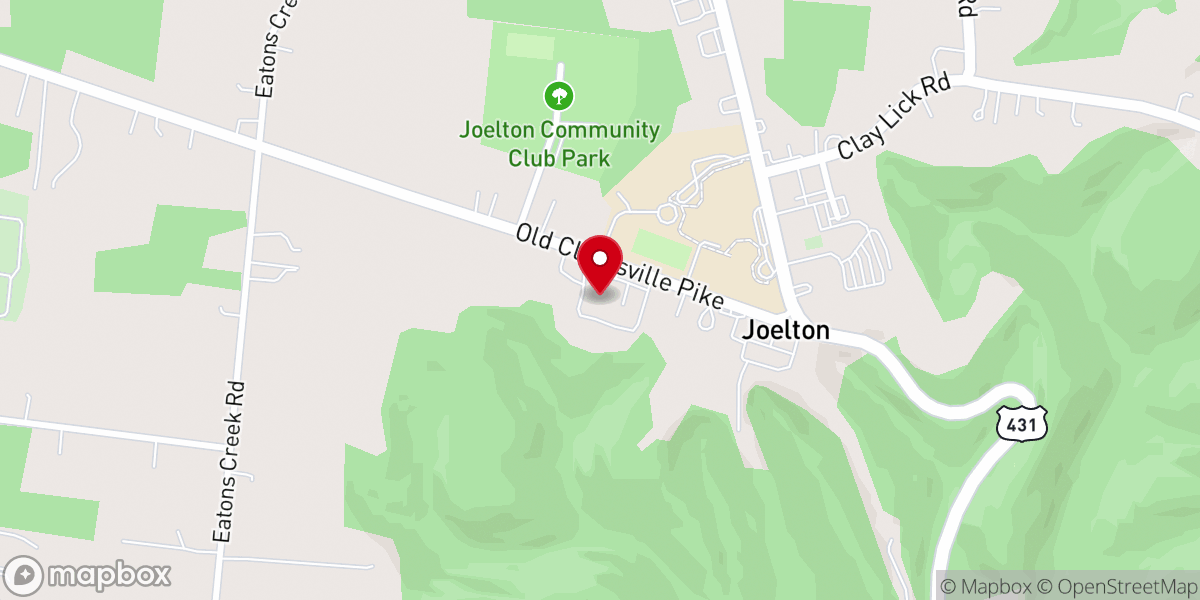 Map showing location of Joelton Church of Christ