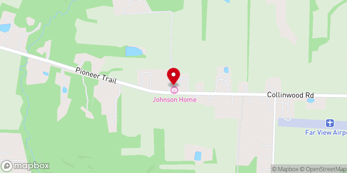 Map showing location of John and Elsa Johnson Home