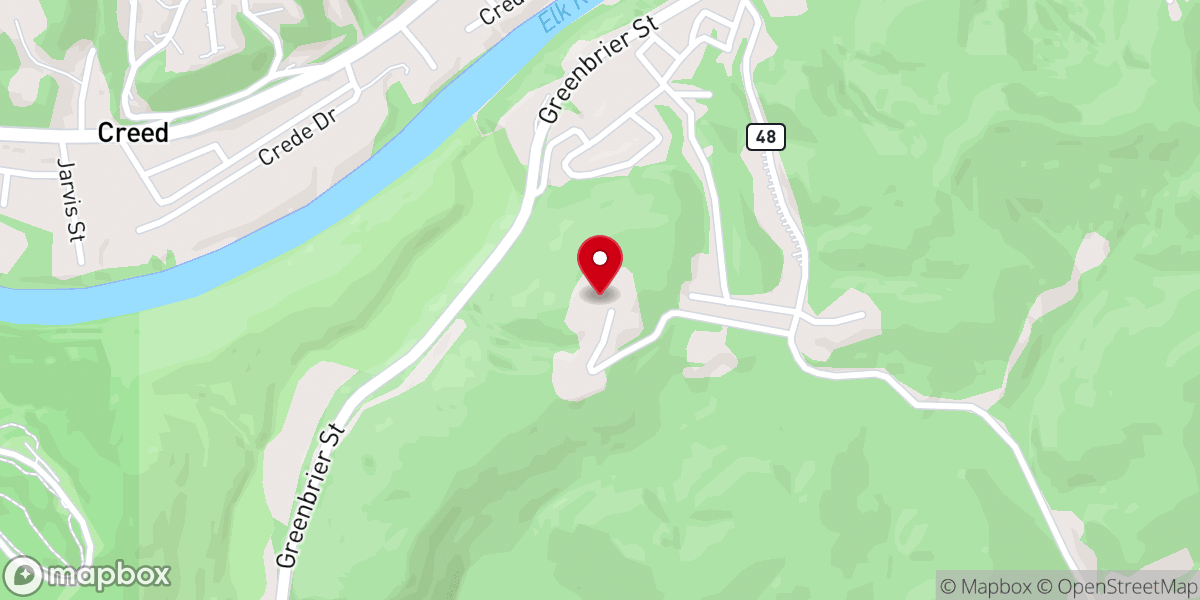 Map showing location of Kanawha Baptist Temple
