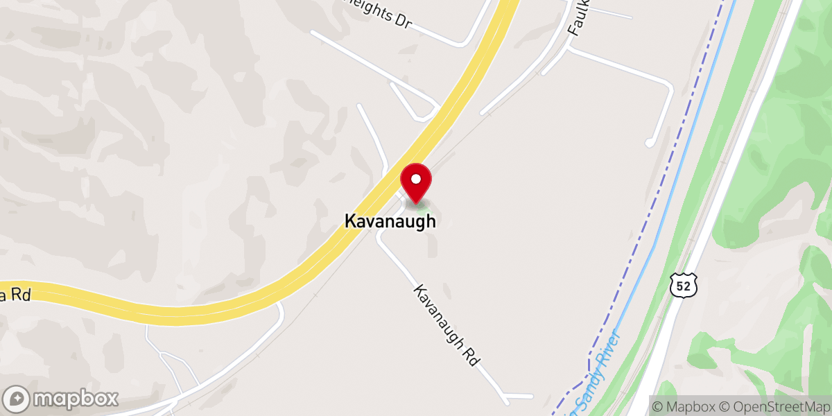 Map showing location of Kavanaugh Chapel Church