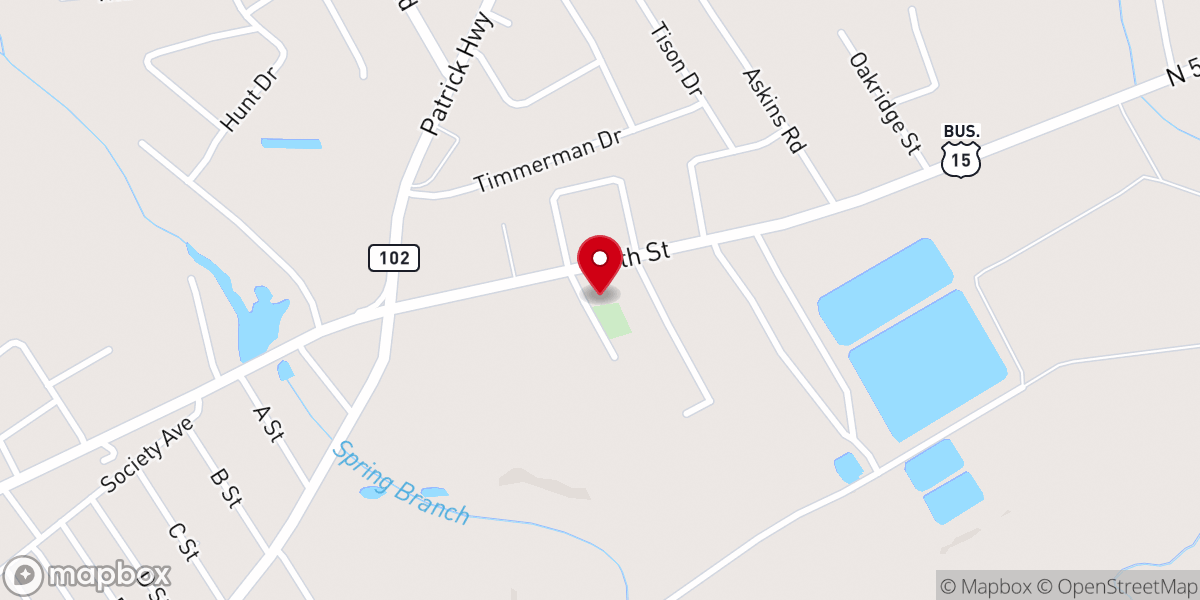 Map showing location of Kay Branch Missionary Baptist Church