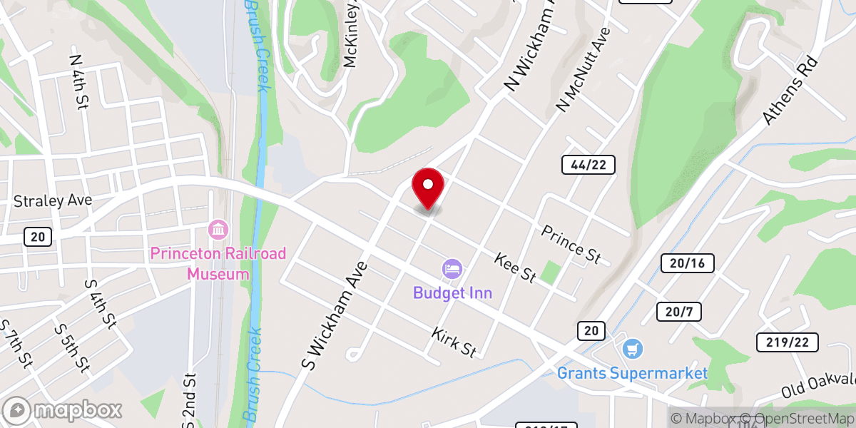 Map showing location of Kee Street United Methodist Church