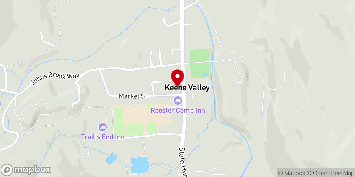 Map showing location of Keene Valley Congregational Church UCC