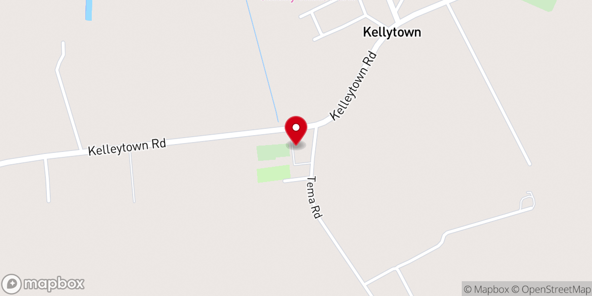 Map showing location of Kelleytown Baptist Church