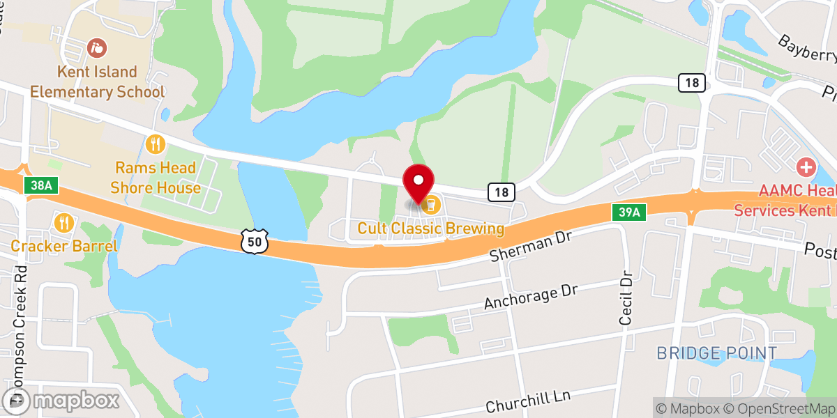 Map showing location of Kent Island Farmers' Market