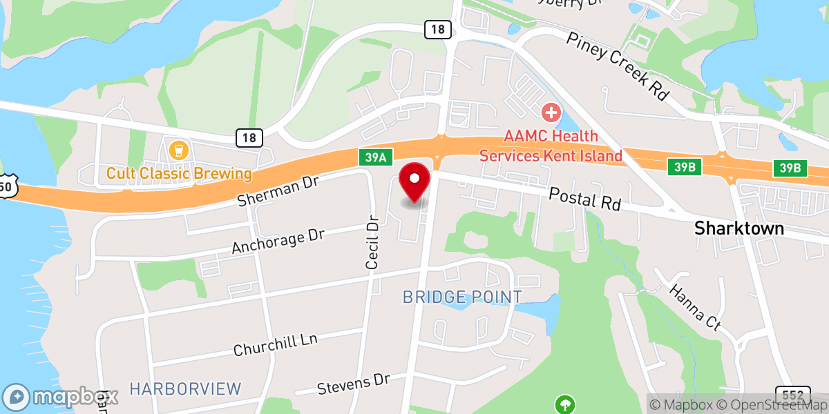 Map showing location of Kent Island Methodist Church