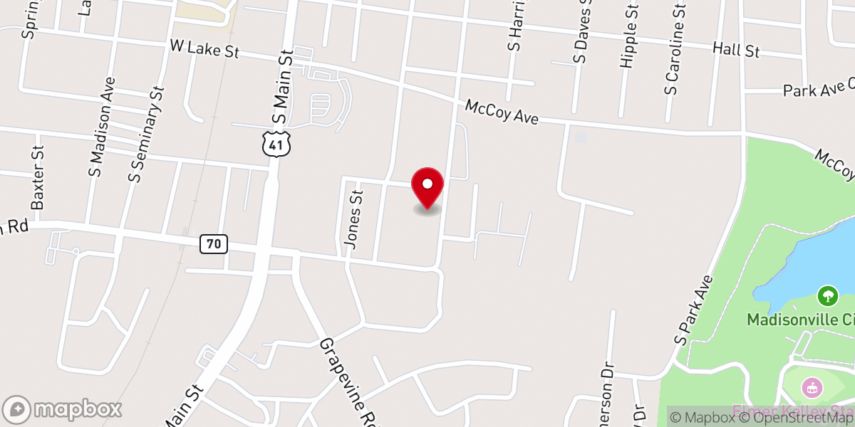 Map showing location of Kentucky Ave Church of God