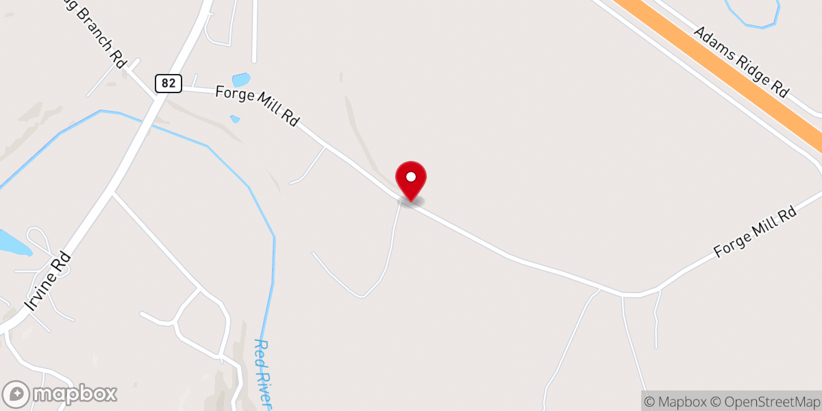 Map showing location of Kentucky Friends of Bluegrass