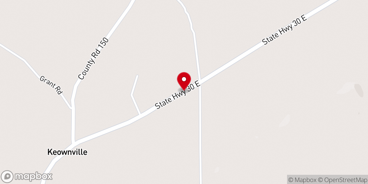 Map showing location of Keownville Baptist Church