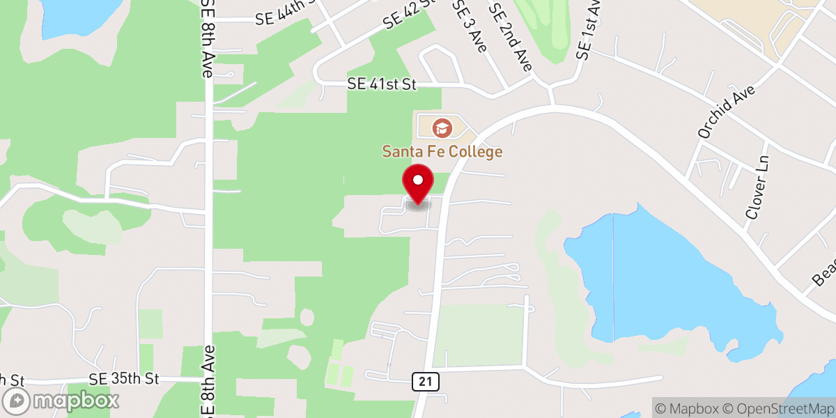 Map showing location of Keystone Heights Methodist Church