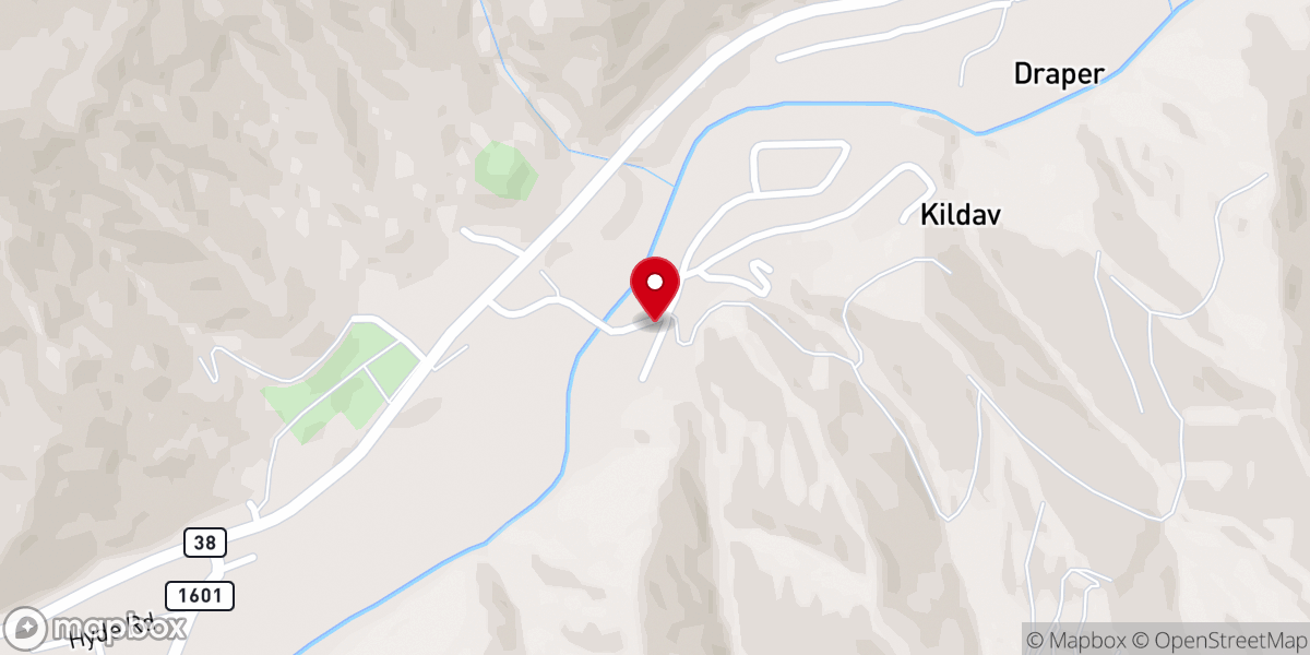 Map showing location of Kildav Community Church