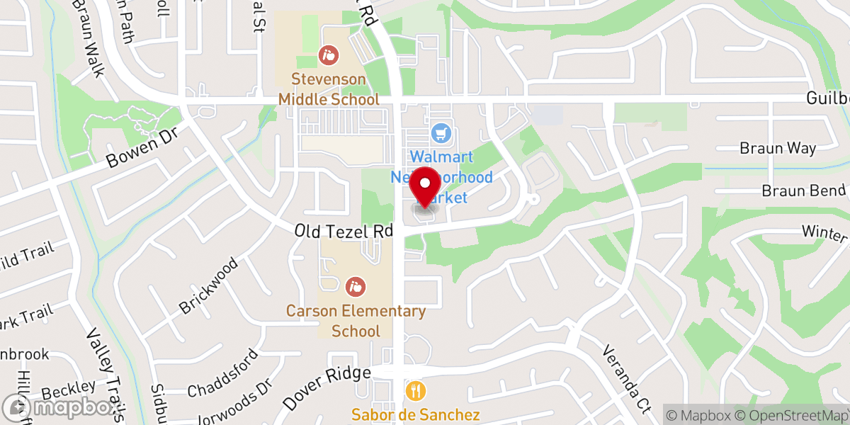 Map showing location of Kingdom Hall of Jehovah's Witness--Creekside, Northwest Crossing, Tezel Oaks, & La Cantera Spanish