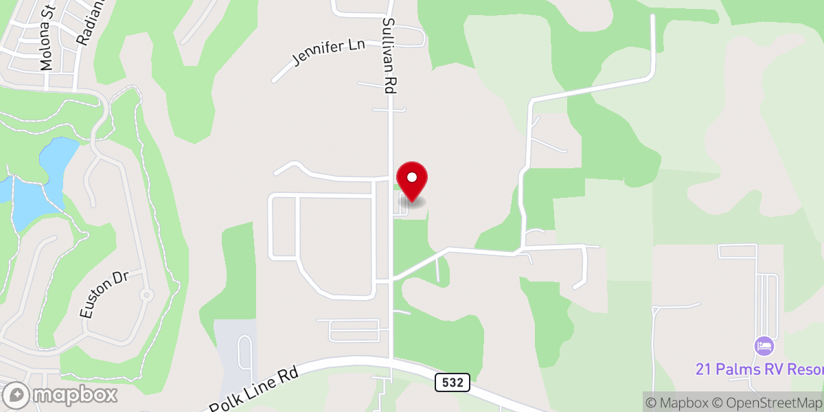 Map showing location of Kingdom Hall of Jehovah's Witnesses--Champions Gate, Davenport, Reedy Creek, Davenport Spanish, & Providence Spanish