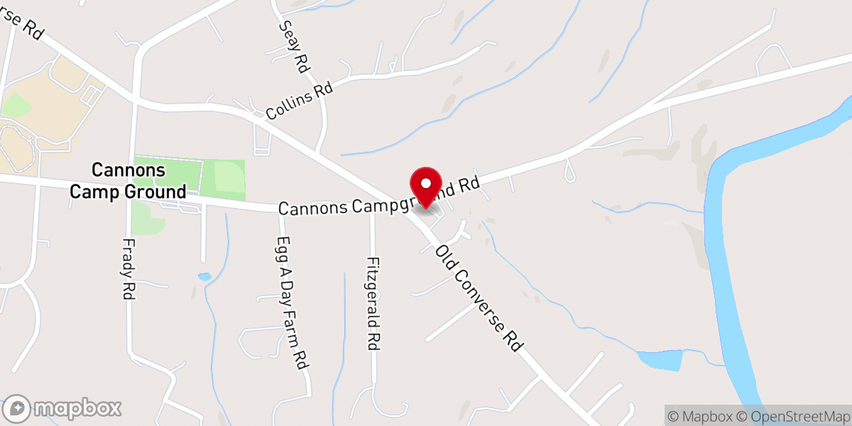 Map showing location of Kingdom Hall of Jehovah's Witnesses--Cherokee Springs & Spartanburg East