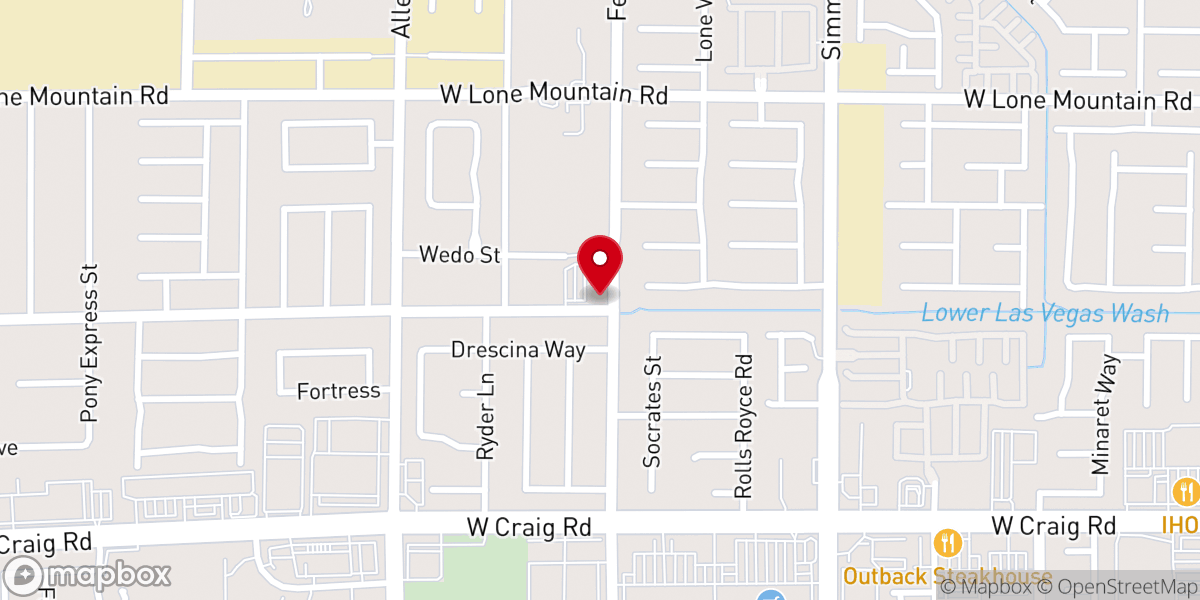 Map showing location of Kingdom Hall of Jehovah's Witnesses--Craig Ranch, Rancho Sierra, Las Brisas Spanish, & Red Coach Spanish
