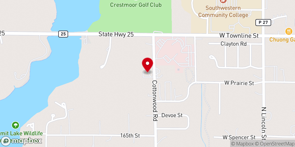 Map showing location of Kingdom Hall of Jehovah's Witnesses--Creston