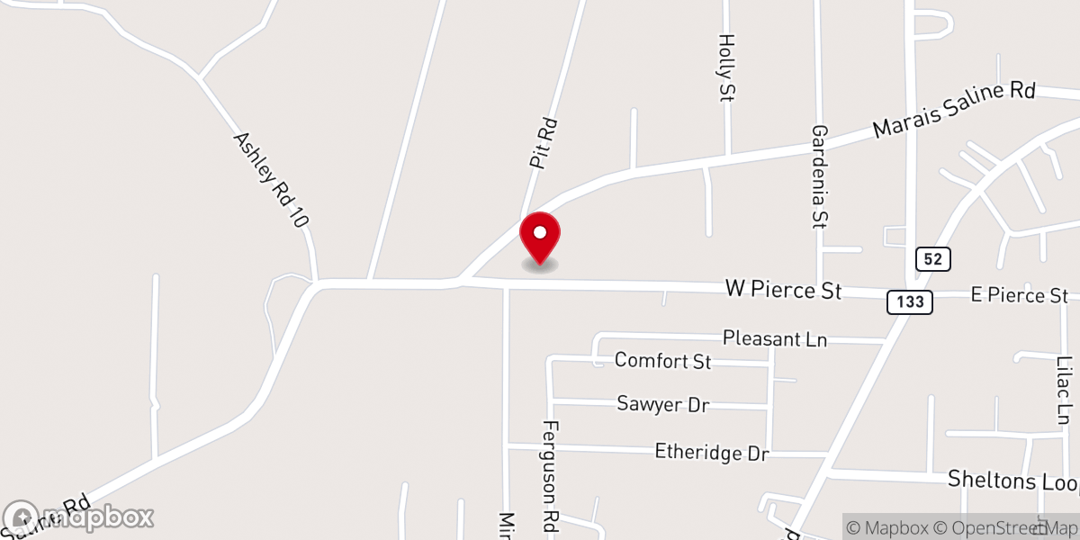 Map showing location of Kingdom Hall of Jehovah's Witnesses--Crossett