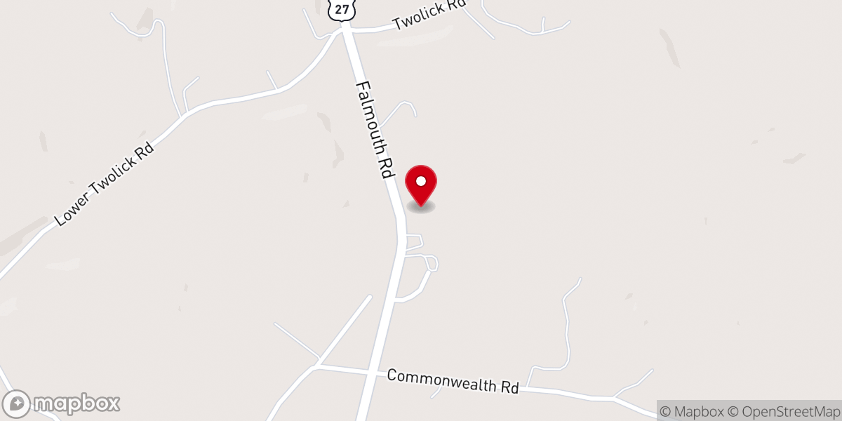 Map showing location of Kingdom Hall of Jehovah's Witnesses--Cynthiana