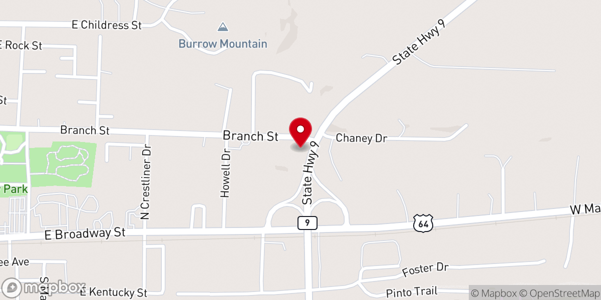 Map showing location of Kingdom Hall of Jehovah's Witnesses--Morrilton