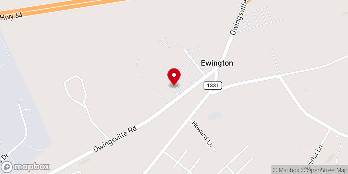 Map showing location of Kingdom Hall of Jehovah's Witnesses--Mount Sterling