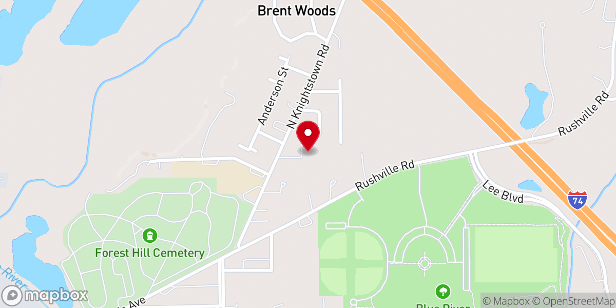 Map showing location of Kingdom Hall of Jehovah's Witnesses--Shelbyville