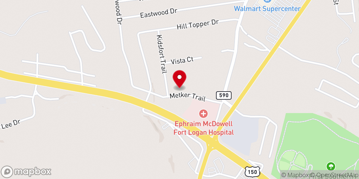 Map showing location of Kingdom Hall of Jehovah's Witnesses--Stanford