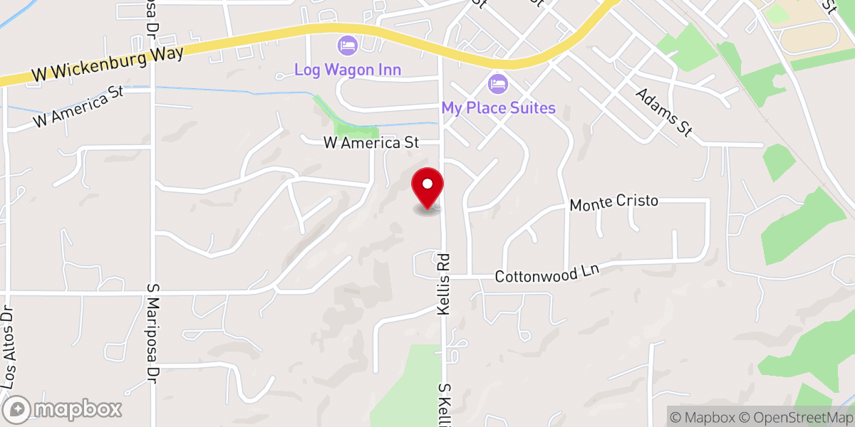 Map showing location of Kingdom Hall of Jehovah's Witnesses--Wickrnburg English & Wickenburg Spanish