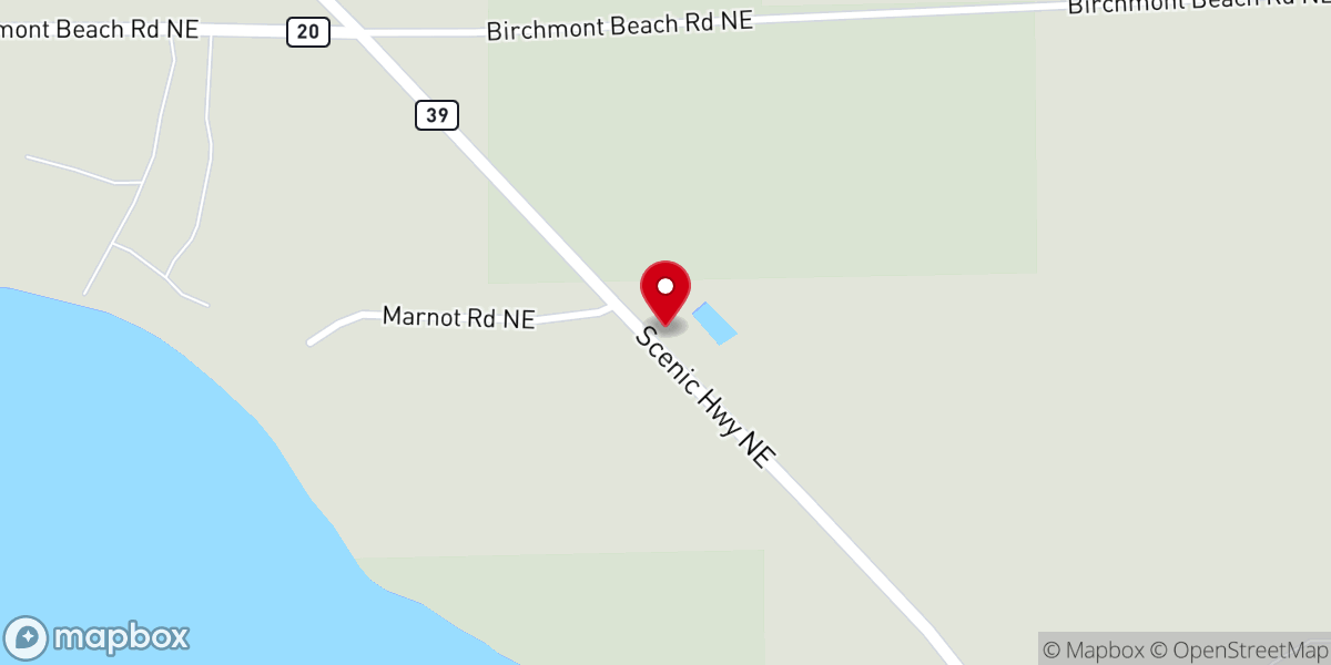 Map showing location of Kitchi Pines Mennonite Church