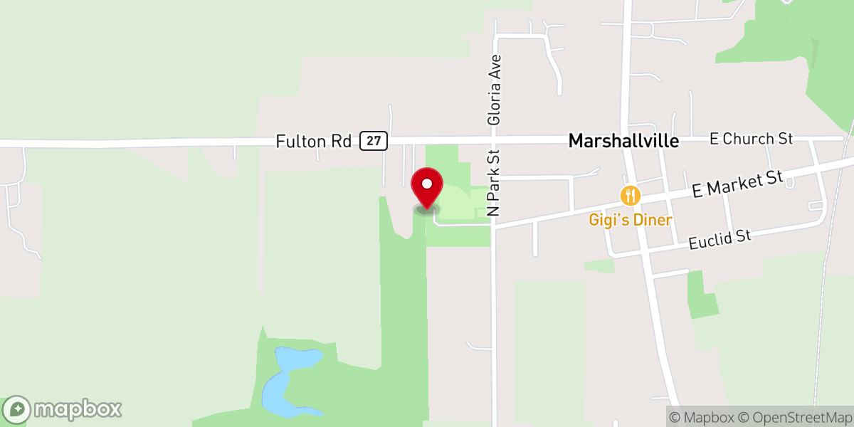 Map showing location of Klusch Hall