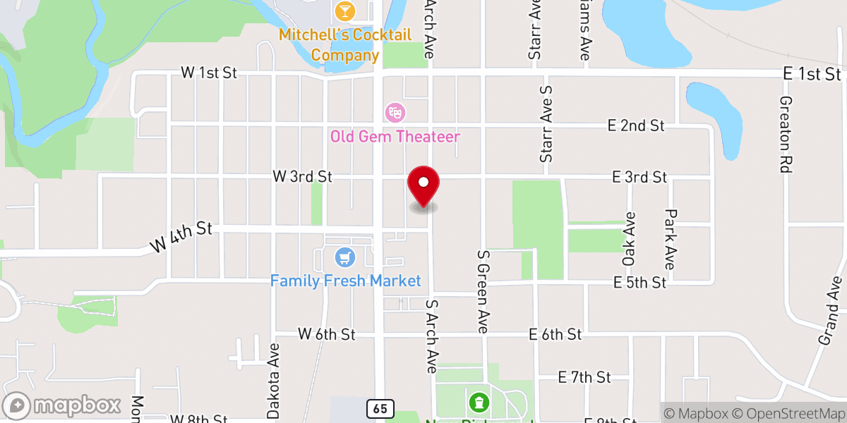 Map showing location of Knights of Columbus Council #2845