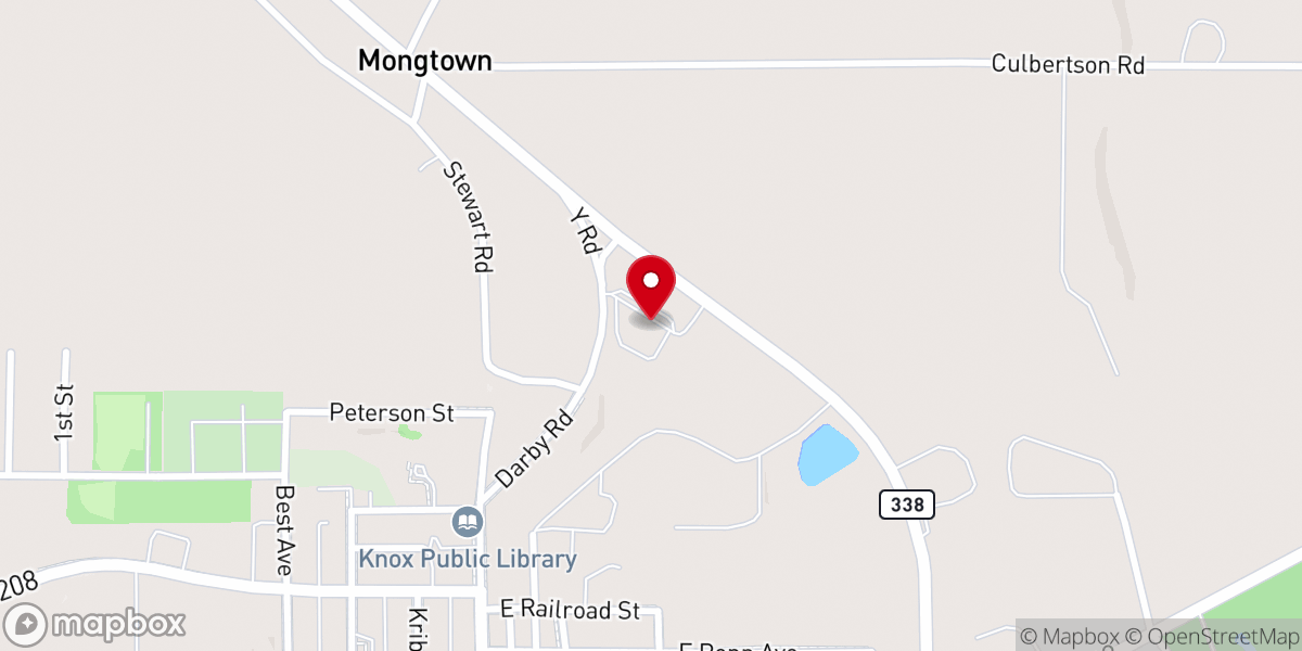 Map showing location of Knox United Methodist Church