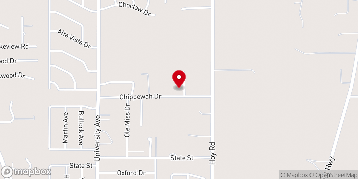 Map showing location of Koinonia Missionary Baptist Church