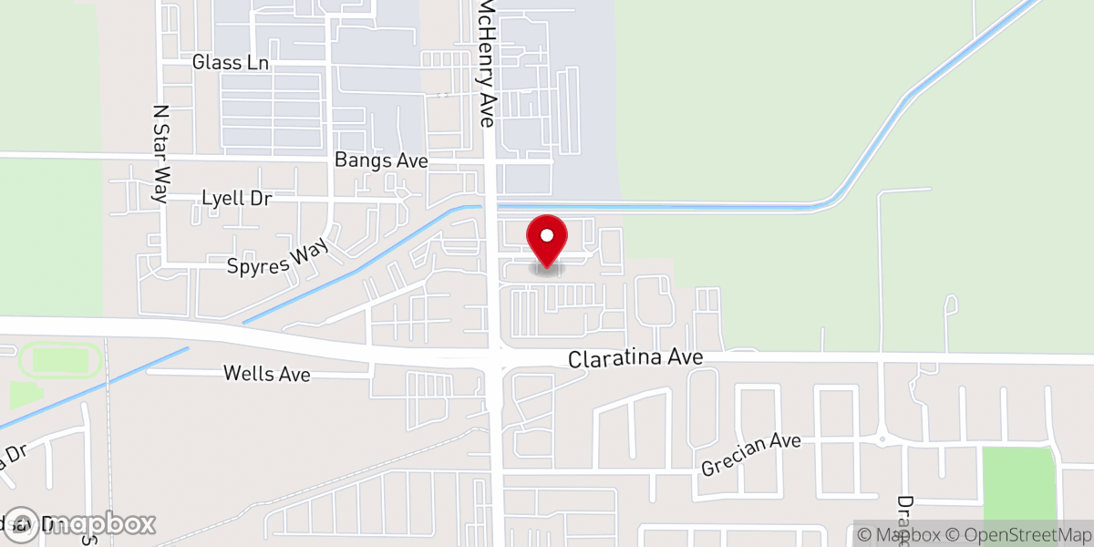 Map showing location of Korean United Church of Modesto