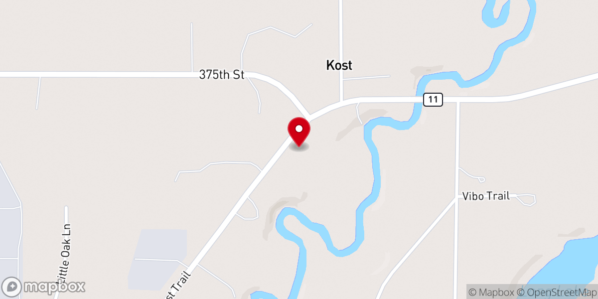 Map showing location of Kost Evangelical Free Church