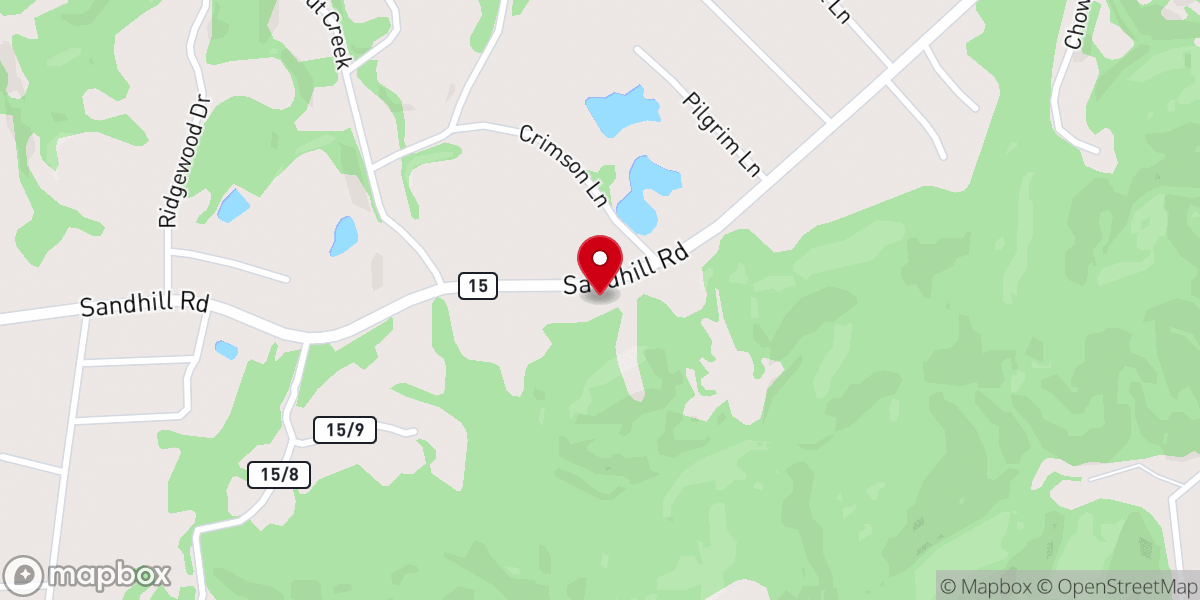 Map showing location of Krebs Chapel Church