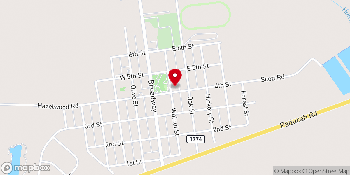 Map showing location of La Center First Christian Church